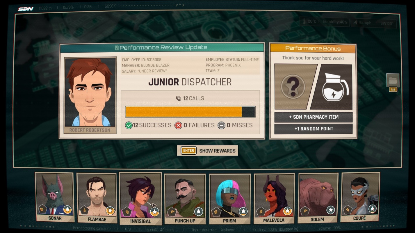 Статистика идеальной смены без провалов