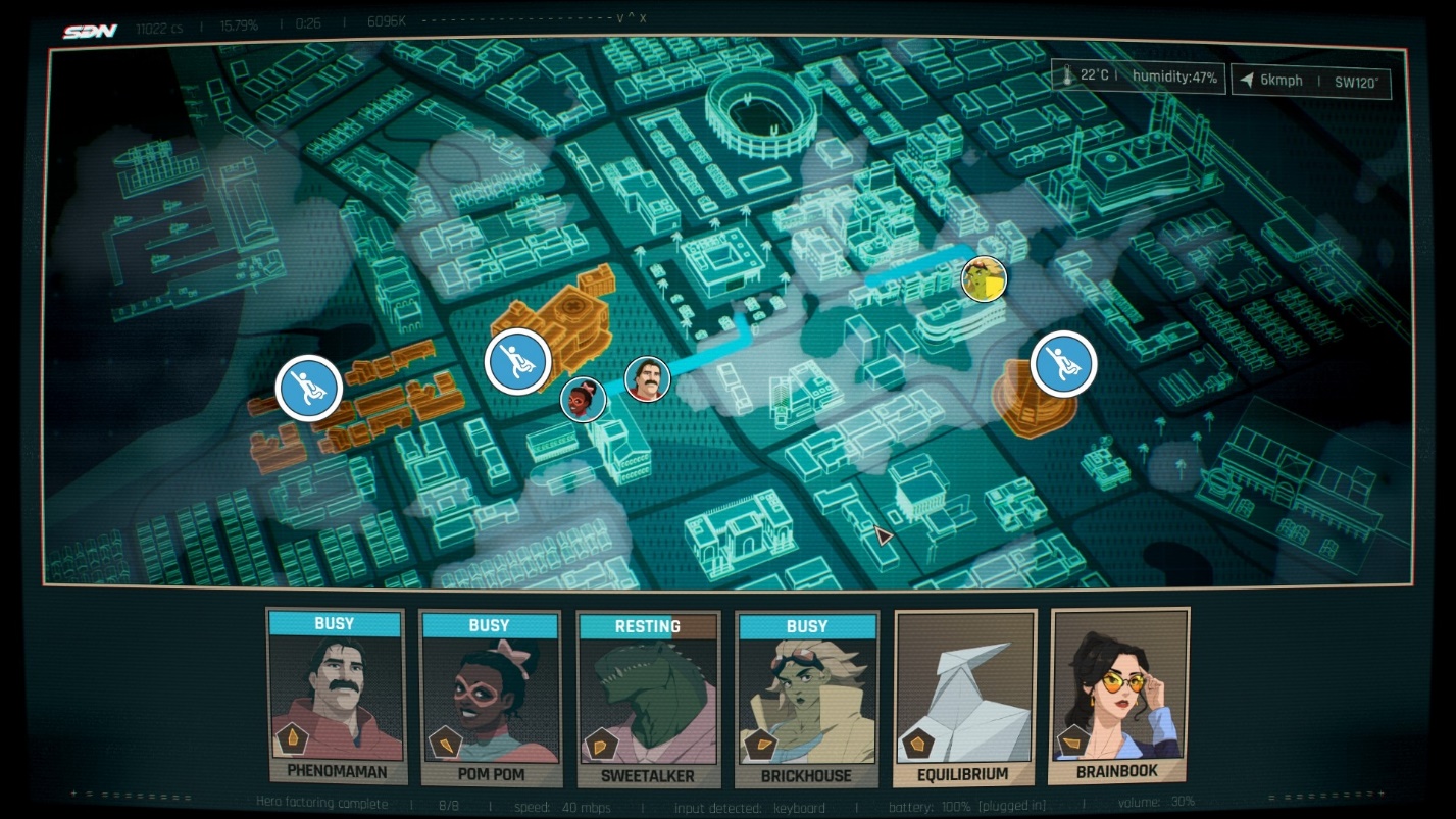 Взаимодействие с командой героев в игре Dispatch