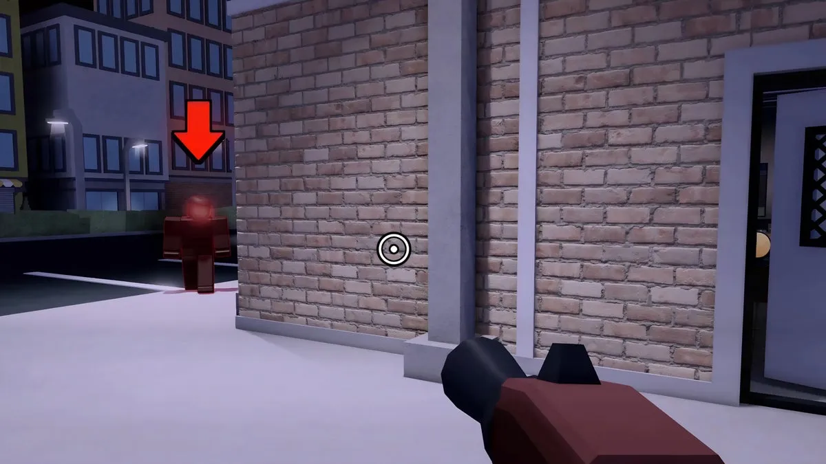 Скриншот Sell Fries в Roblox: сущность подкрадывается к игроку из-за угла