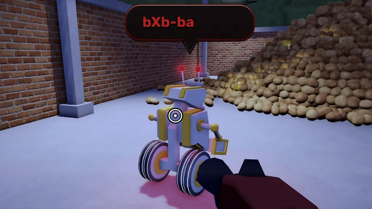 Скриншот Sell Fries в Roblox: сбоящий робот, которого нужно починить