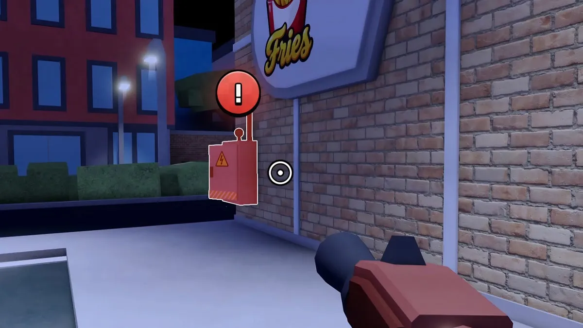 Скриншот Sell Fries в Roblox: электрощиток, который нужно починить