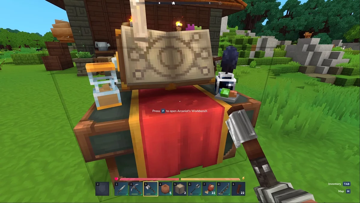 Крафт верстака мага в Hytale с необходимыми ресурсами