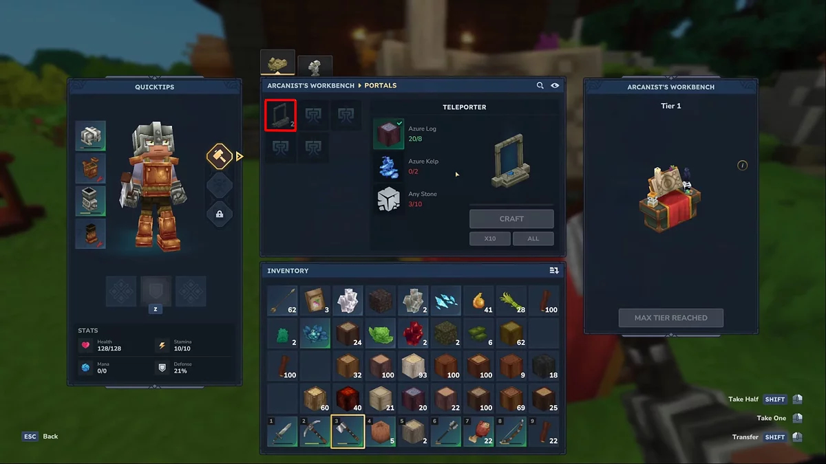 Биом Лазурного леса в Hytale с синими деревьями и водоемами