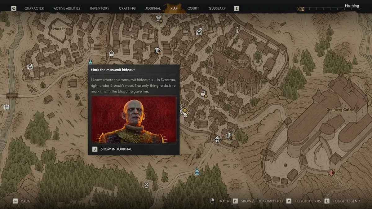 Отмеченное на карте убежище манумитов в The Blood of Dawnwalker