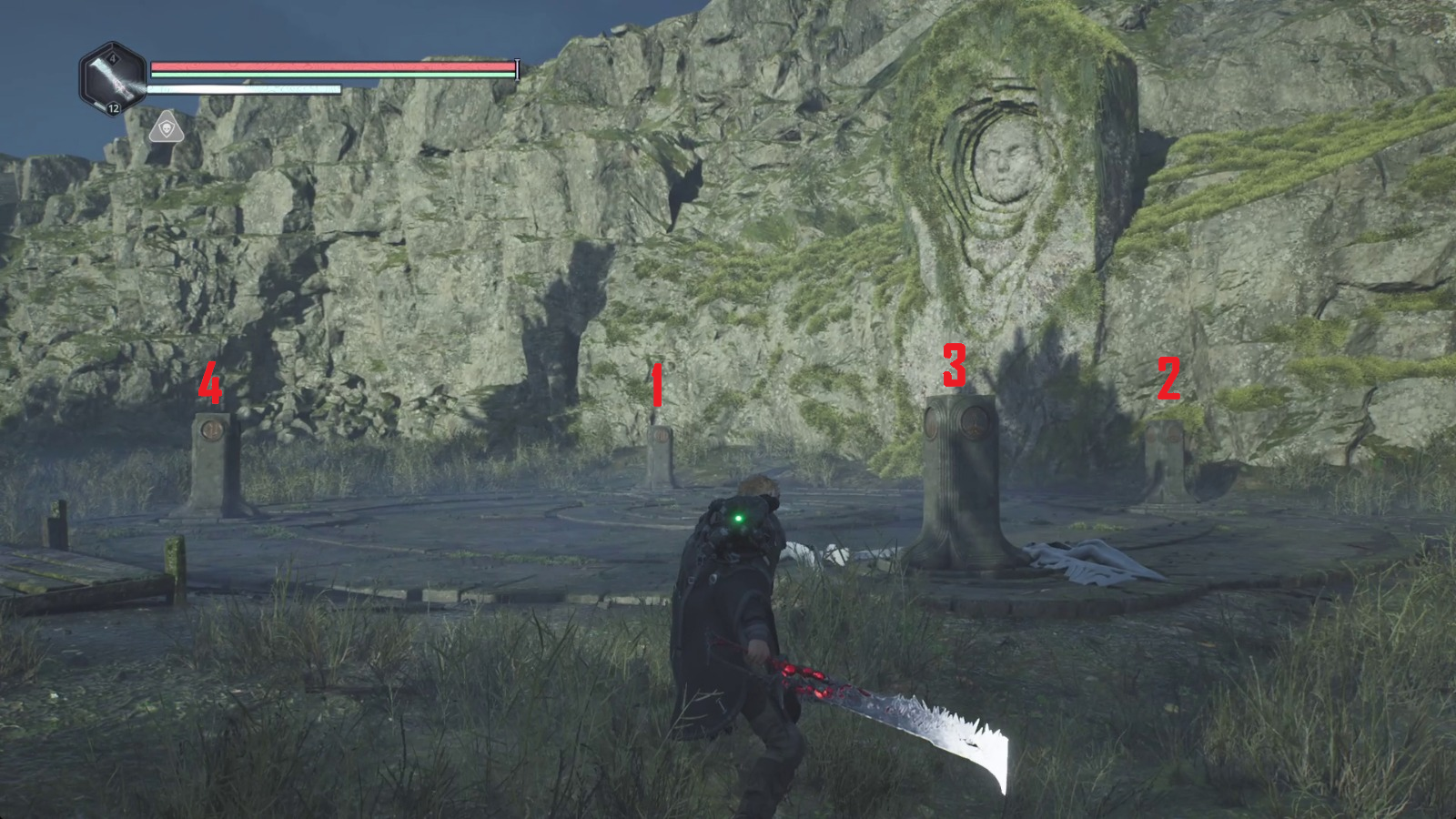 Фотография с подсказкой по ориентации символов на столбах