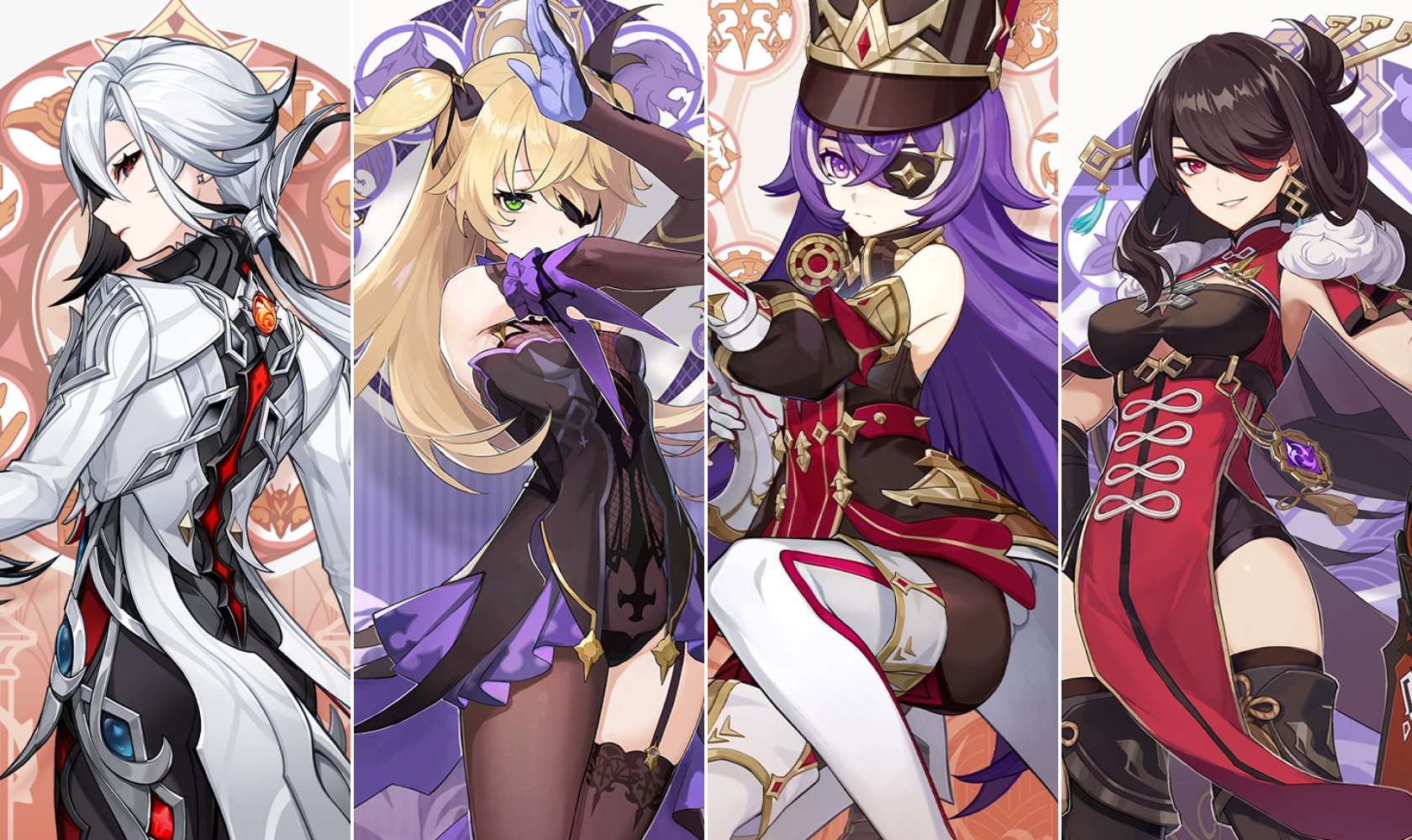 Отряд Арлекино с Фишль, Шеврез и Бэй Доу на реакции Перегрузка в Genshin Impact