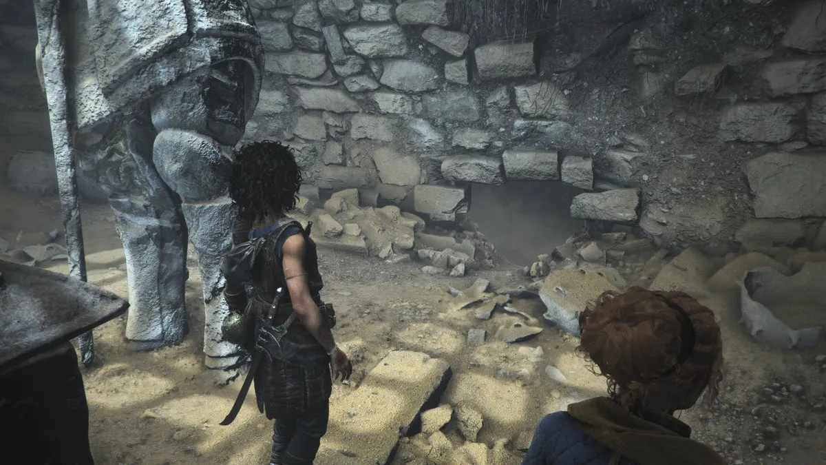 София у лаза за саркофагом в Resonance: A Plague Tale Legacy