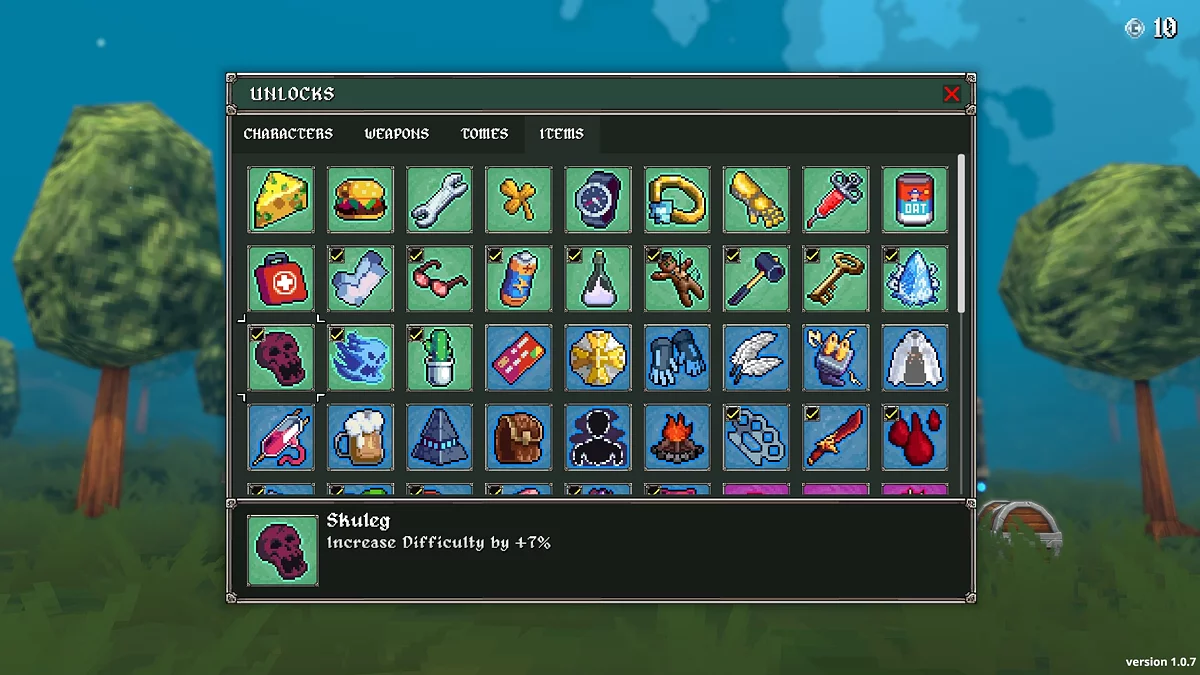 Статуя жадности и модификаторы сложности для увеличения опыта в MegaBonk