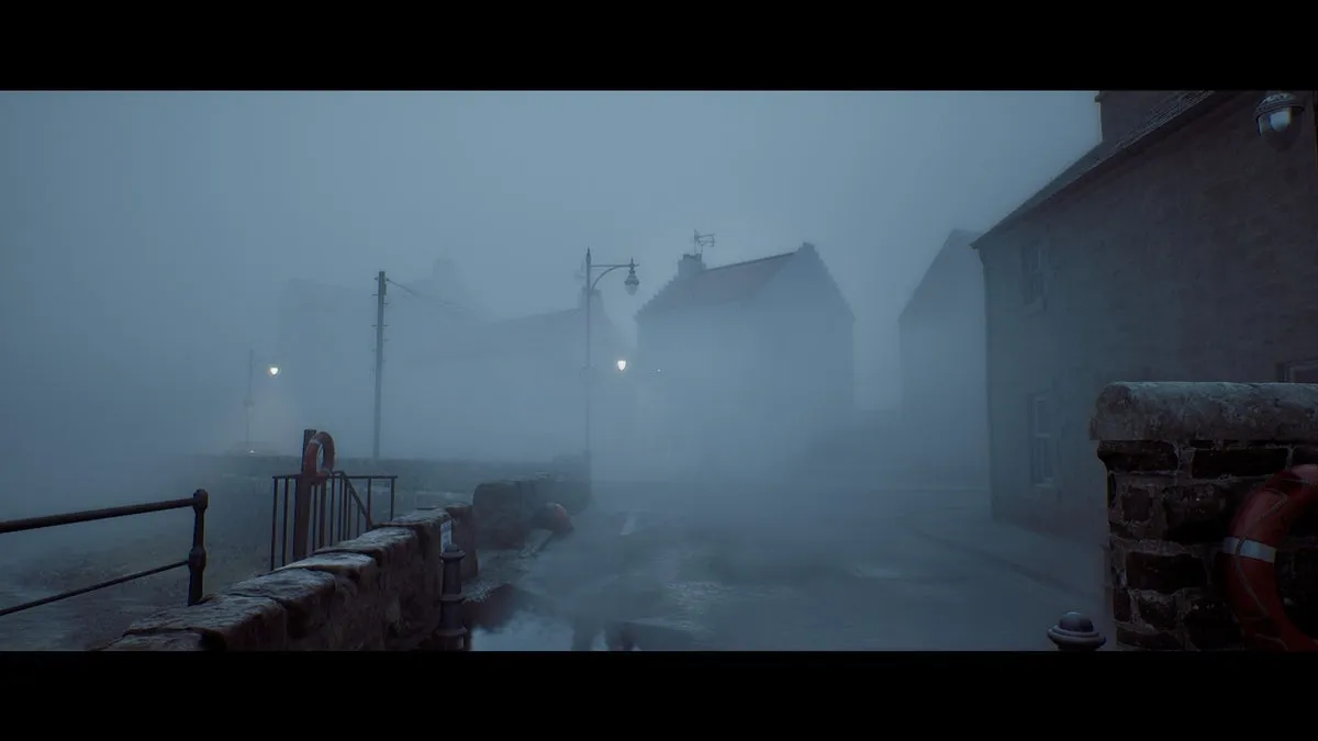 Саймон смотрит на туманную улицу в Silent Hill: Townfall