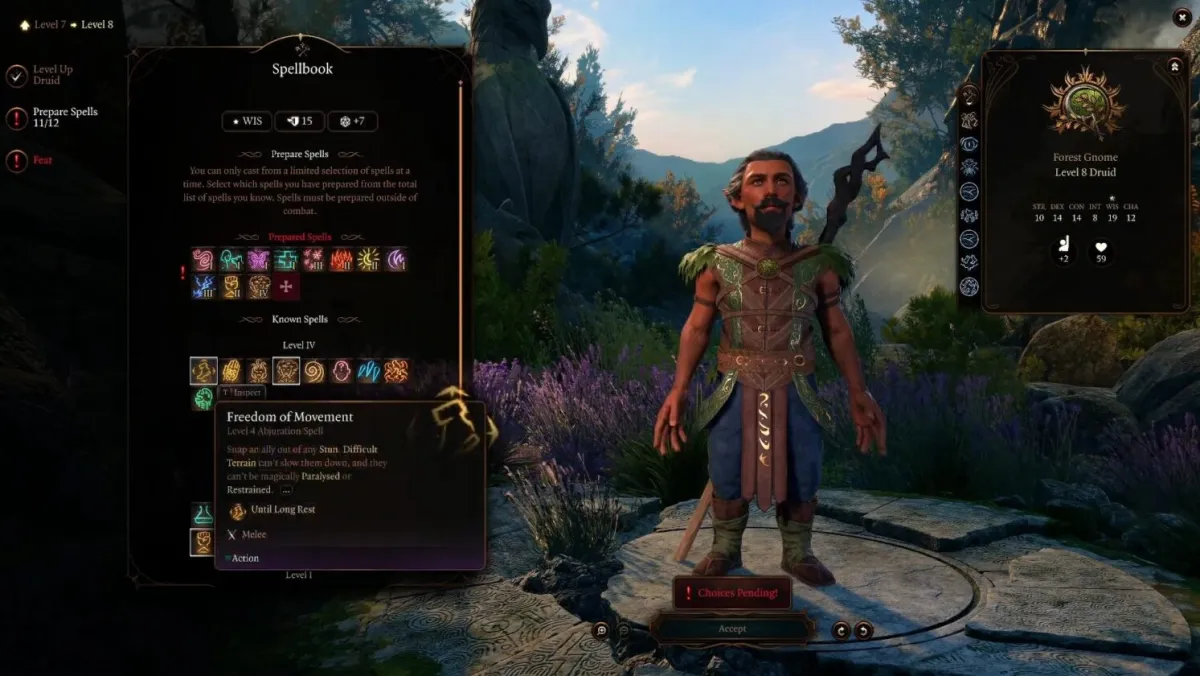 Заклинания друида 8 уровня в Baldur's Gate 3
