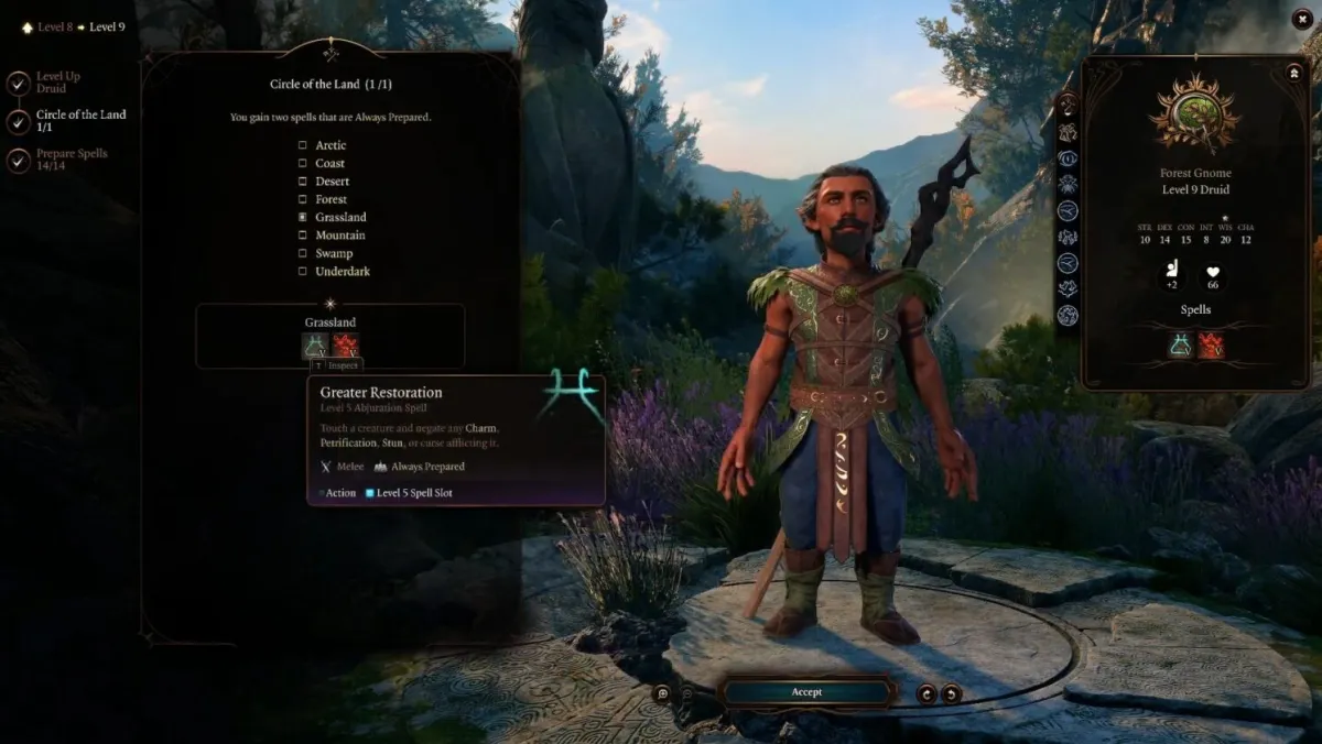 Заклинания друида 9 уровня в Baldur's Gate 3