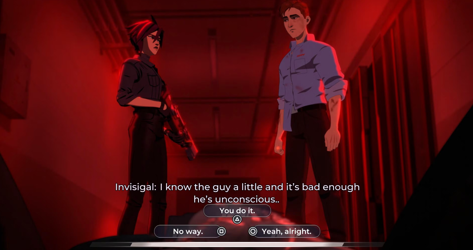 Дополнительный диалог после освобождения Невидивы в эпизоде 8