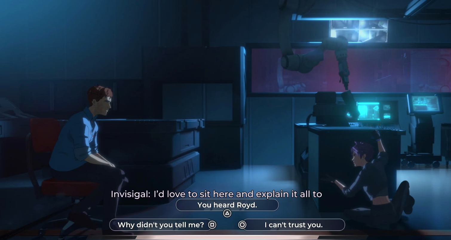 Диалог с Невидивой после ухода Ройда в эпизоде 8 Dispatch