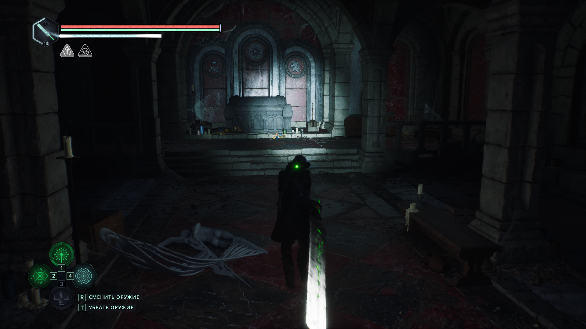 Открытый секретный проход под памятником в усыпальницу