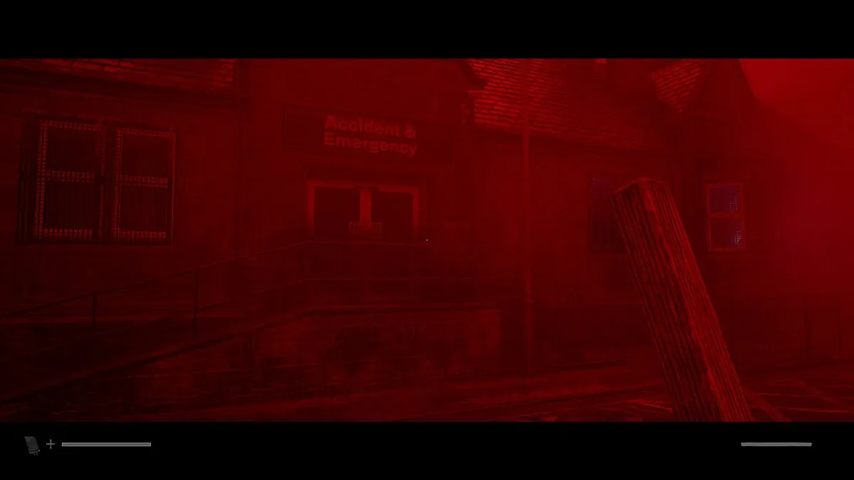 Саймон подходит к приёмному отделению в Silent Hill: Townfall