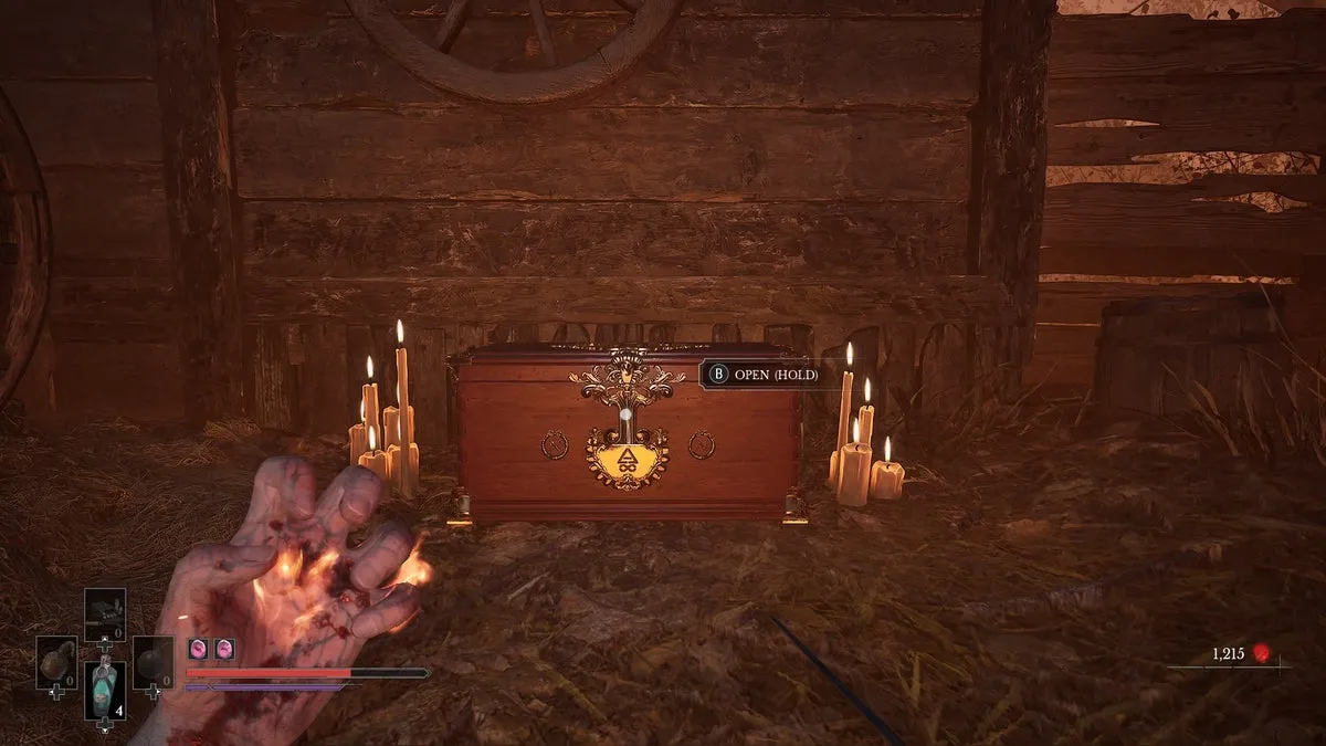 Уильям подходит к сундуку в Valor Mortis