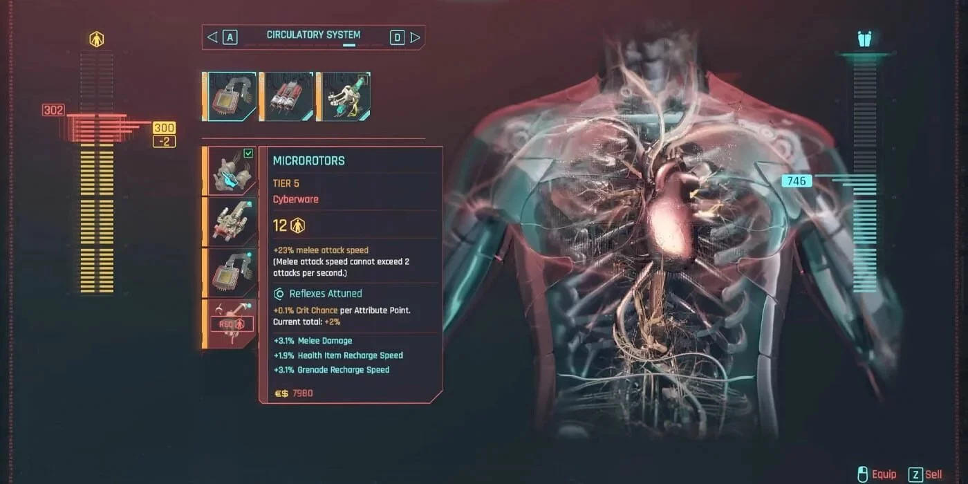 Легендарный имплант Микророторы в Cyberpunk 2077
