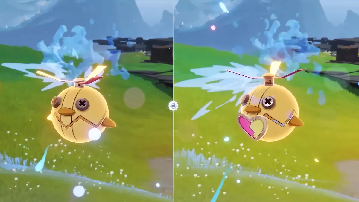 Измененный внешний вид механического утенка Айно с декоративным сердечком