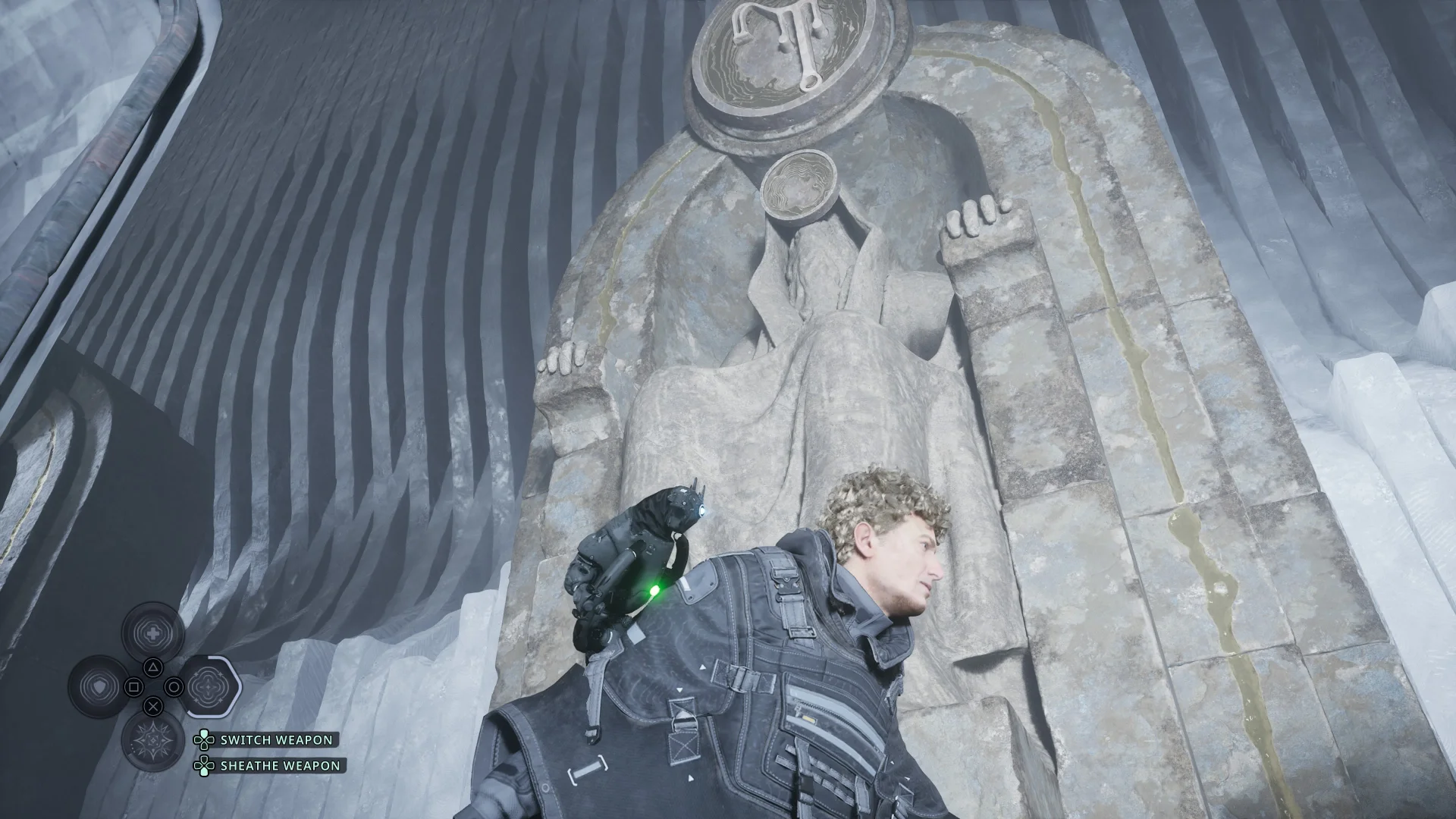 Установка синего шара в статую хранителя горя