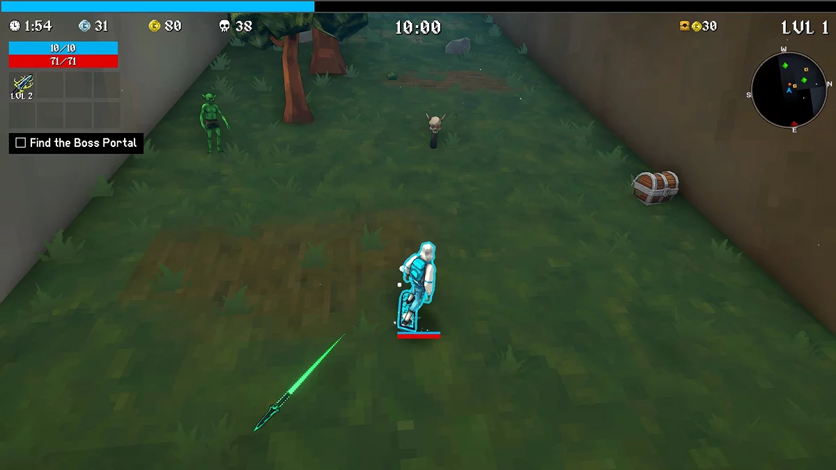 Святыня жадности с рогатым черепом на палке в MegaBonk