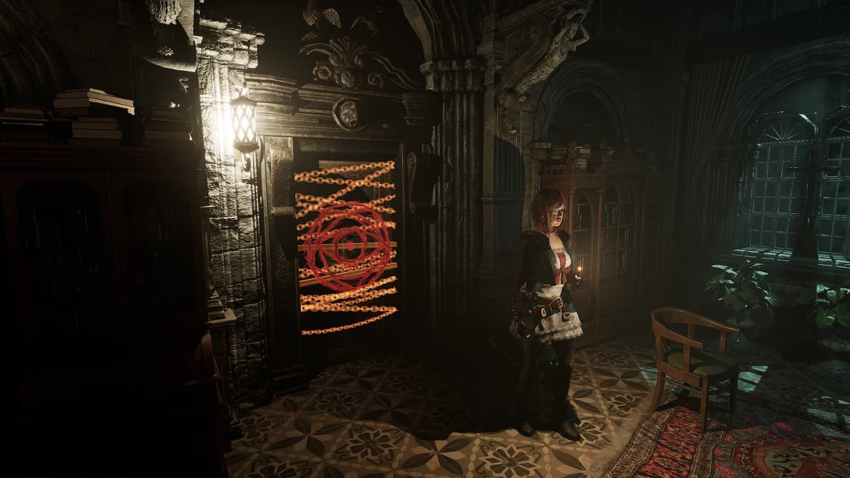 Дверь в Капитул с замочной скважиной для артефакта