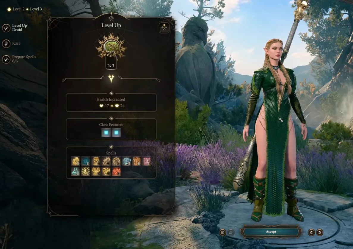 Друид Круга звёзд в Baldur’s Gate 3: выбор на 3 уровне