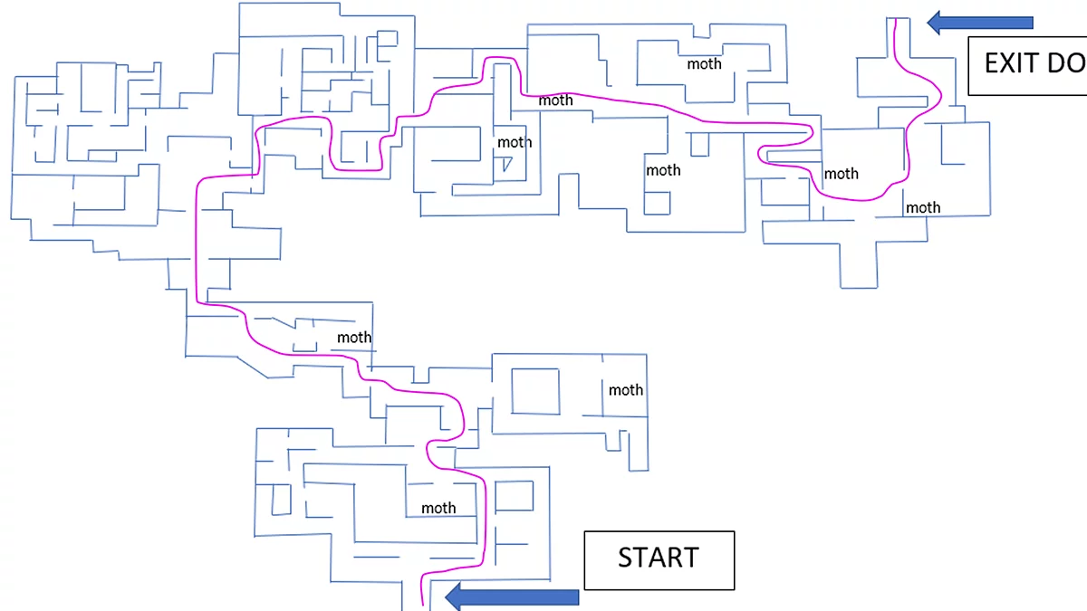 Схема прохождения лабиринта уровня 5.2