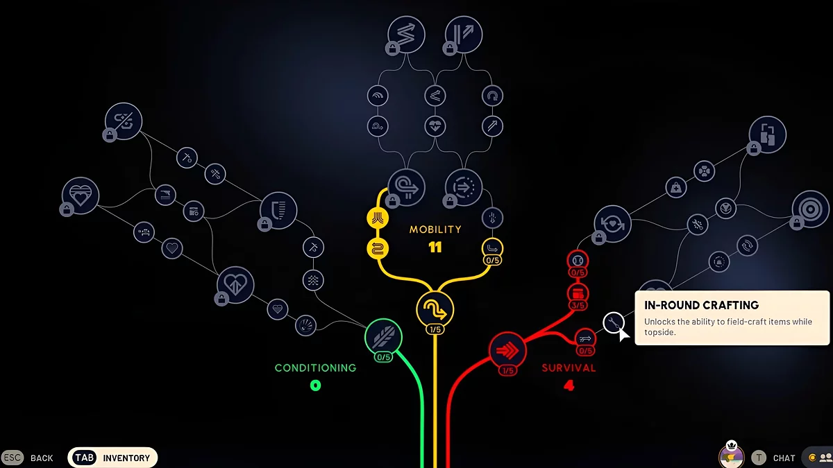 Дерево навыков выживания и крафта в ARC Raiders