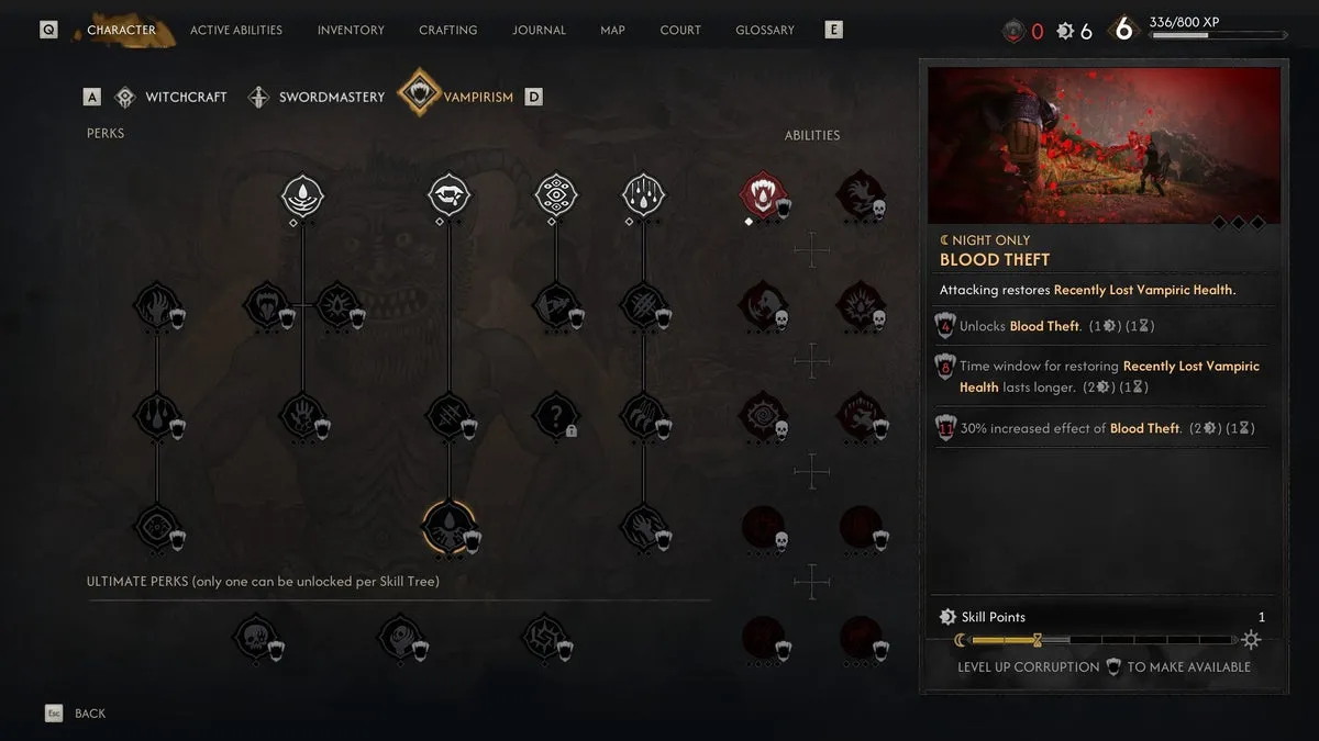 Умение «Кража крови» в The Blood of Dawnwalker