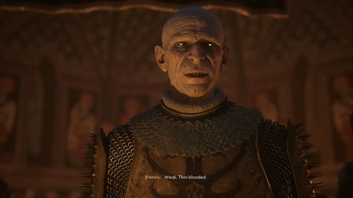Бренцис на мессе в The Blood of Dawnwalker