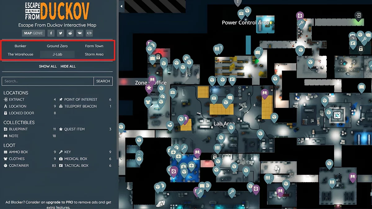Список всех доступных локаций на карте Escape from Duckov