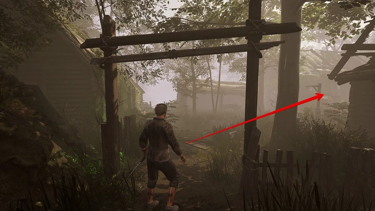 Заброшенная деревня с руинами и бродящими монстрами