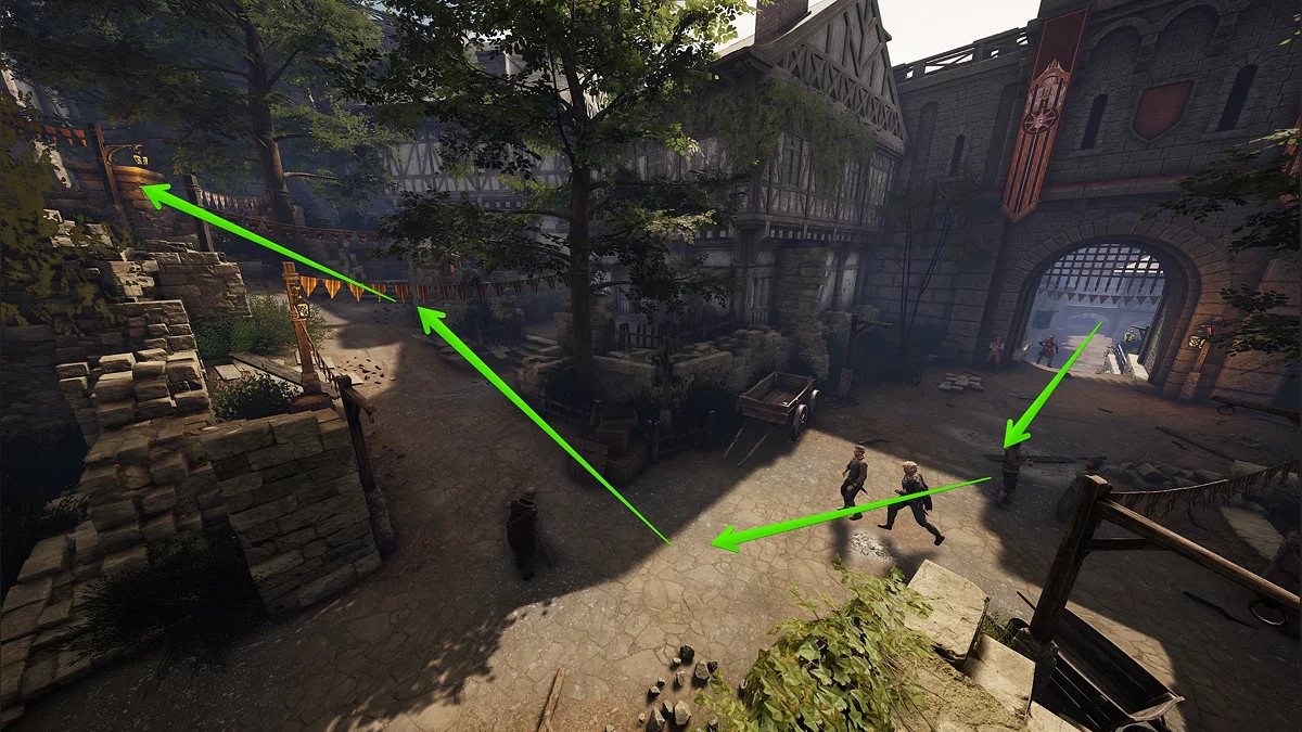 Каменная лестница ведущая вниз через городские уровни Грейшафта