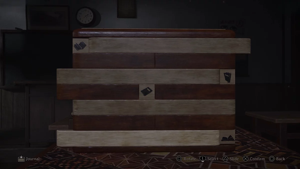 Решение второго этапа головоломки с книгами, сторона 1 в режиме Затерянный в тумане