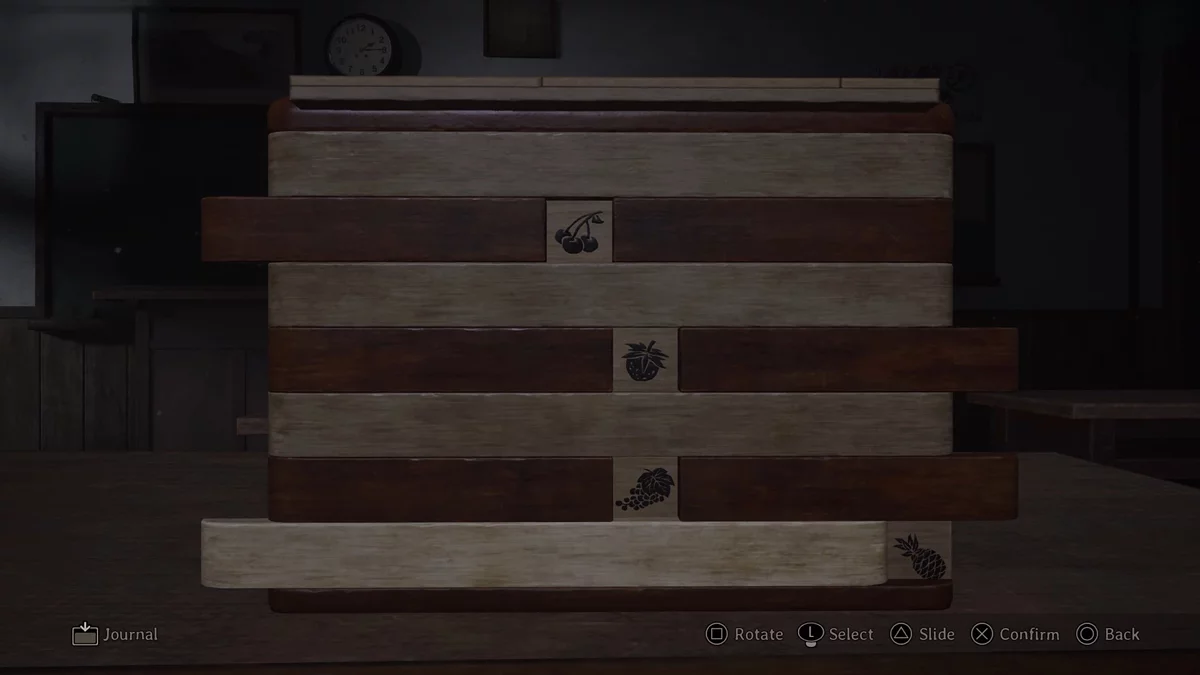 Решение первого этапа головоломки с фруктами, сторона 2 в режиме Затерянный в тумане