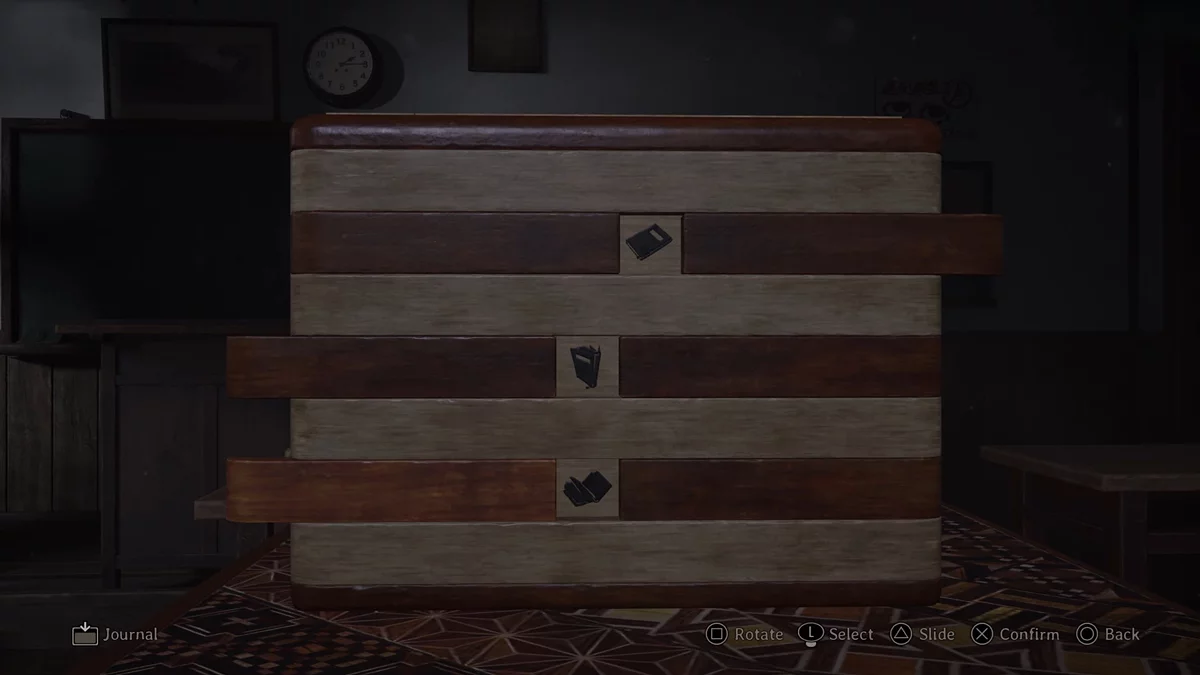 Решение второго этапа головоломки с книгами, сторона 1 в режиме Сложно