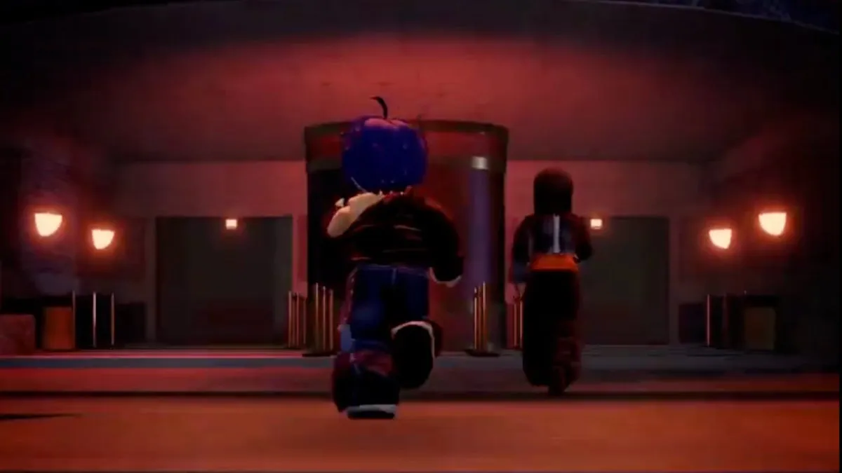 Два персонажа Roblox убегают в трейлере хэллоуинского ивента The Hollow