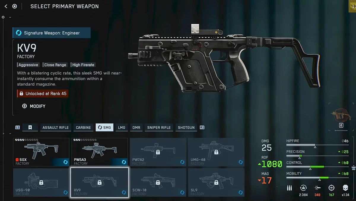 Пистолет-пулемет KV9 в Battlefield 6 с рекордной скорострельностью 1080