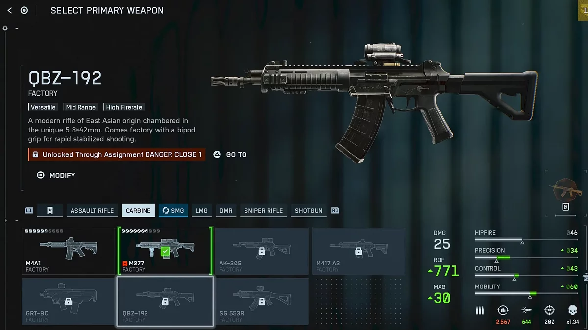 Карабин QBZ-192 в Battlefield 6 через испытание Danger Close