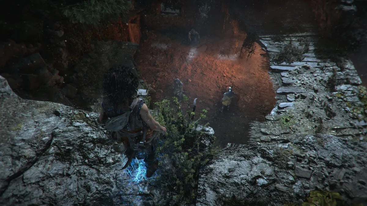 София смотрит сверху на солдат в Resonance: A Plague Tale Legacy