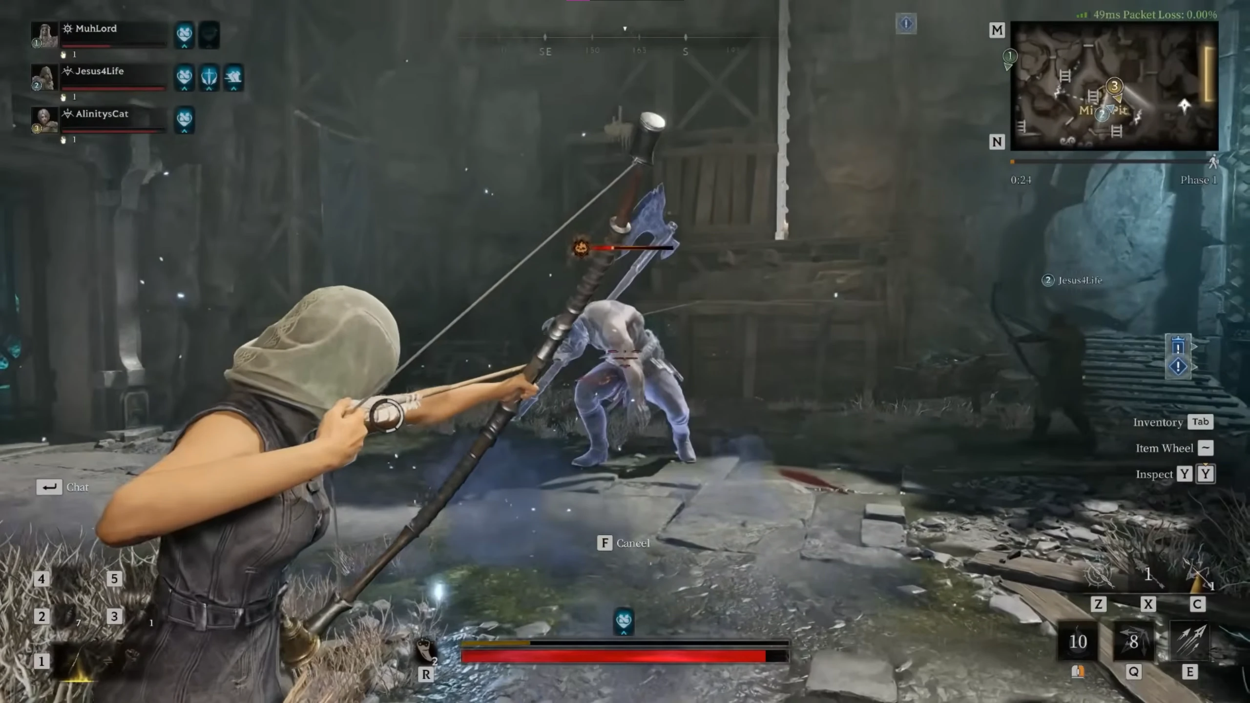 Черная стрела в Mistfall Hunter стреляет из лука с высокой позиции