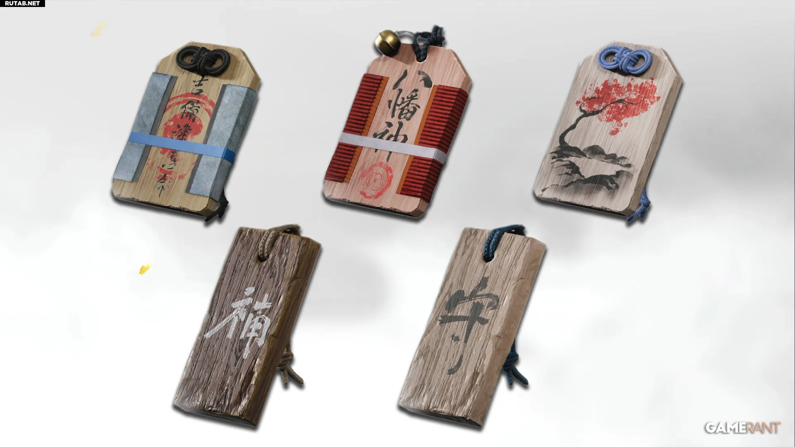 Система оберегов в Ghost of Yotei - интерфейс выбора талисманов