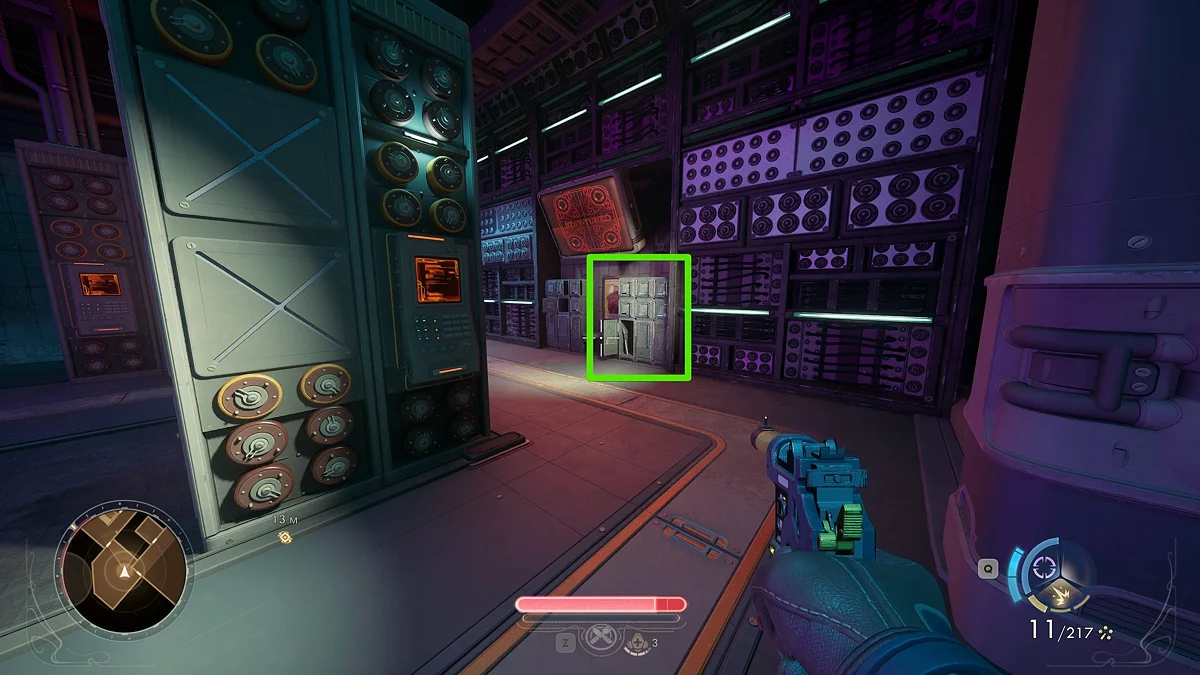 Зал с ламповыми компьютерами в коммуникационном блоке станции