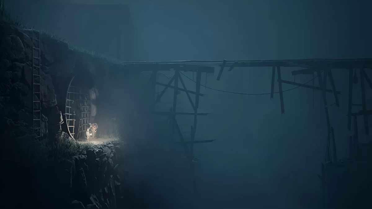 Погоня за долговязым человеком вдоль железнодорожных путей