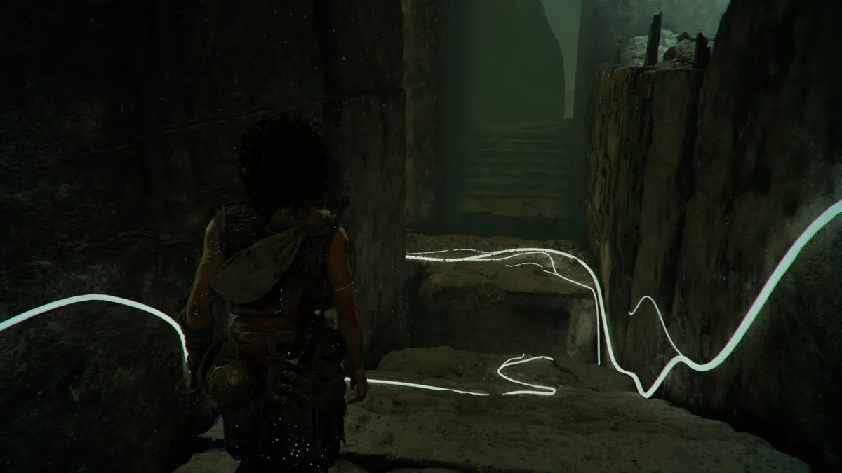 София у белых верёвочных троп Ариадны в Resonance: A Plague Tale Legacy