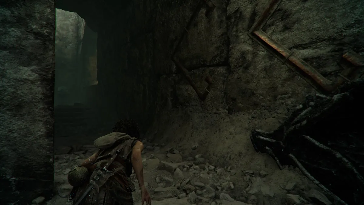 София идёт по стрелкам к жаровне в Resonance: A Plague Tale Legacy