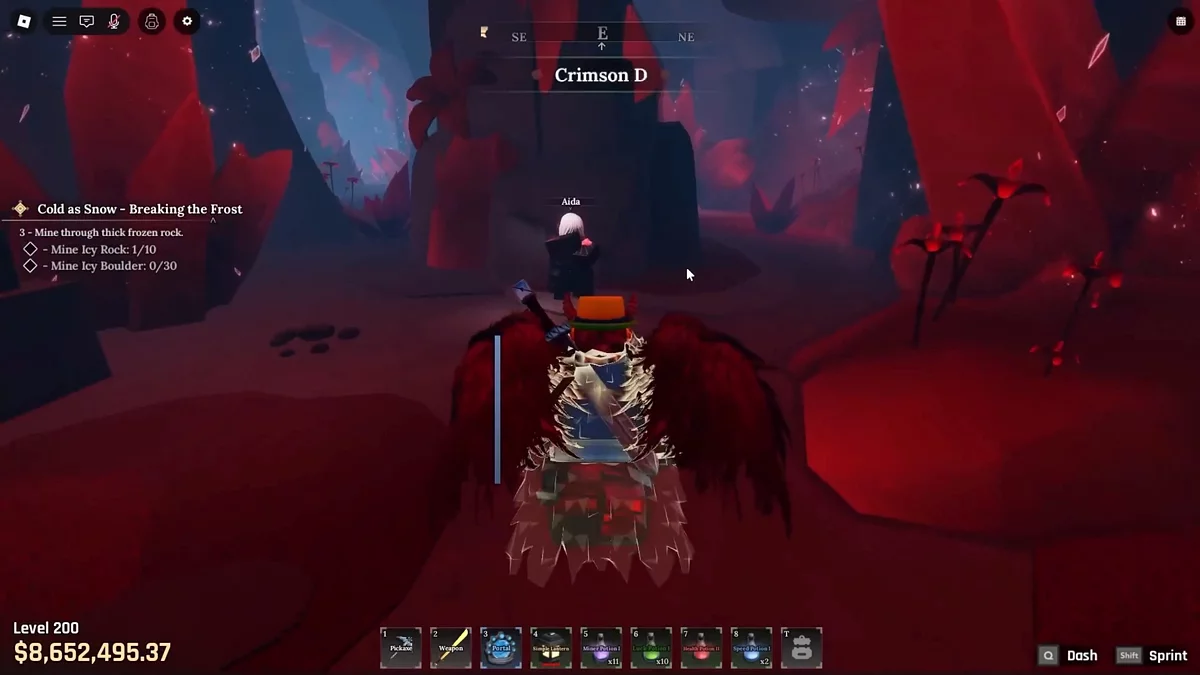 Локация Сердце скверны с драконьей киркой в центре в игре The Forge на Roblox