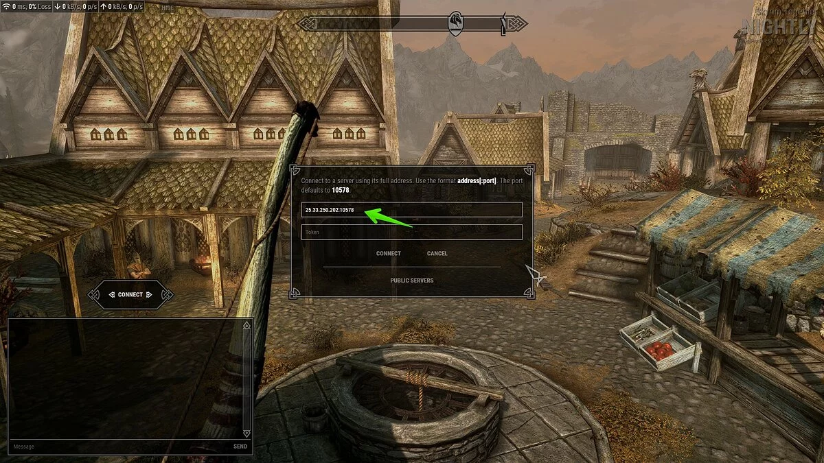 Успешное подключение к серверу Skyrim Together