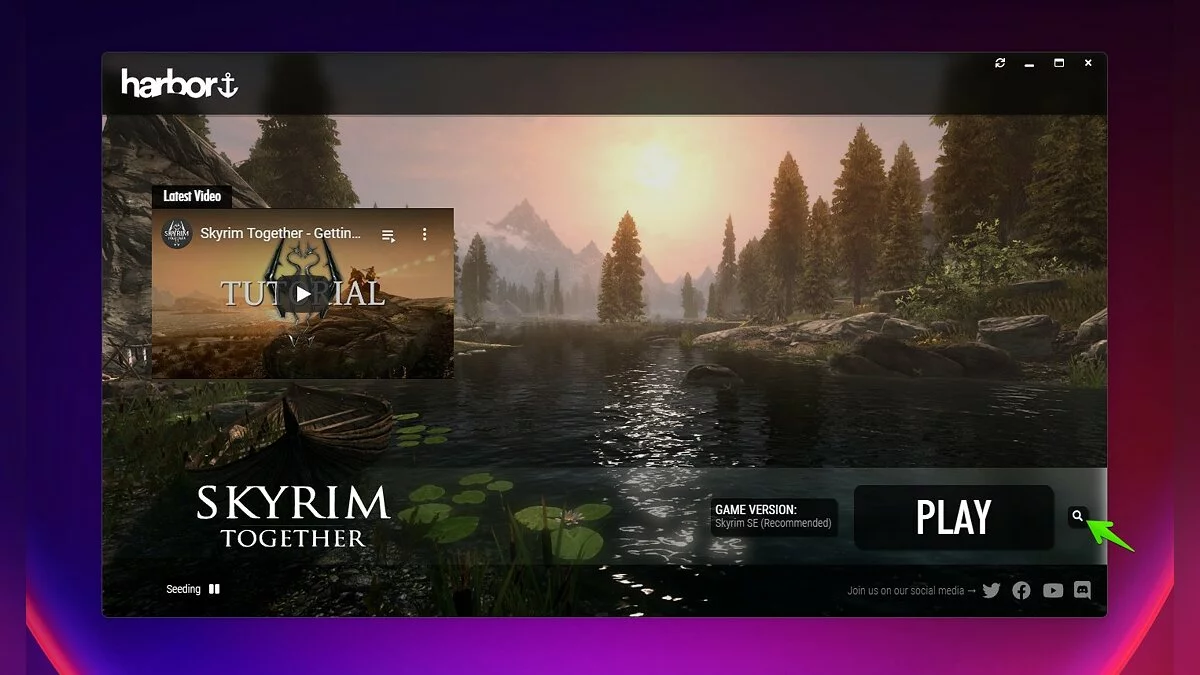 Указание пути к каталогу Skyrim Special Edition в Harbor
