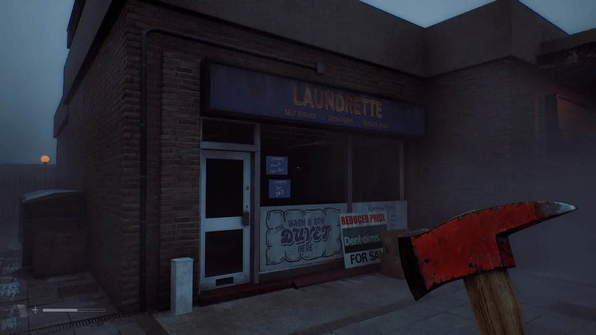 Саймон у прачечной на Prosperity Way в Silent Hill: Townfall